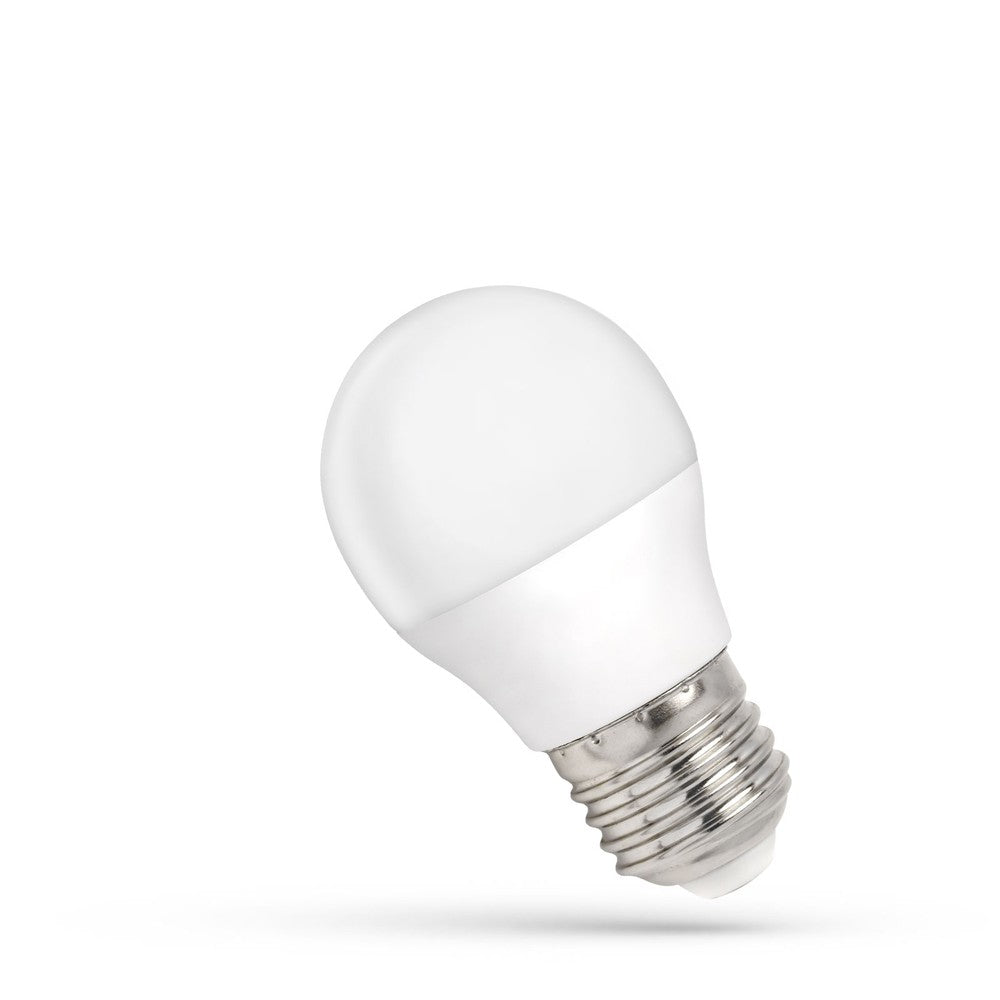 6W LED kronepære, G45, matteret glas, E27 fatning, 230V, 520lm, RA80
