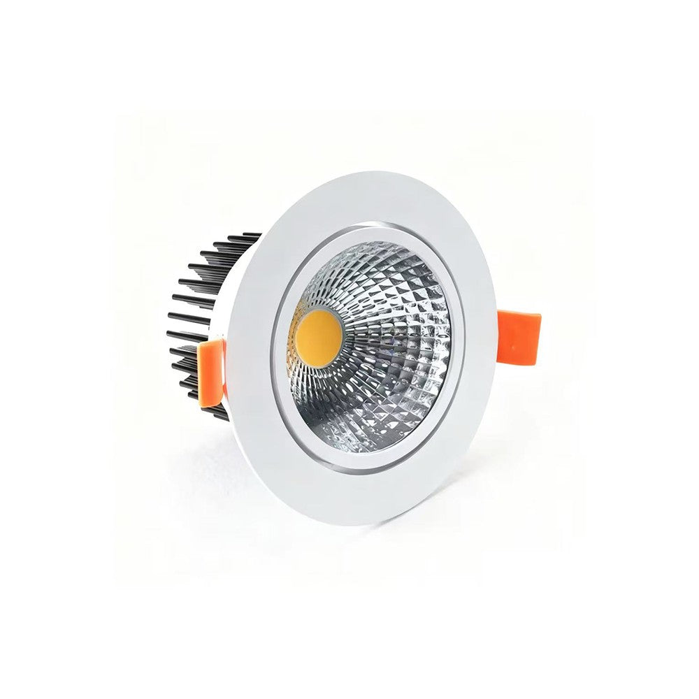 3W indbygningsspot - Hul: Ø6,7-8 cm, Mål: Ø8,5 cm, hvid kant, dæmpbar, 12V/24V