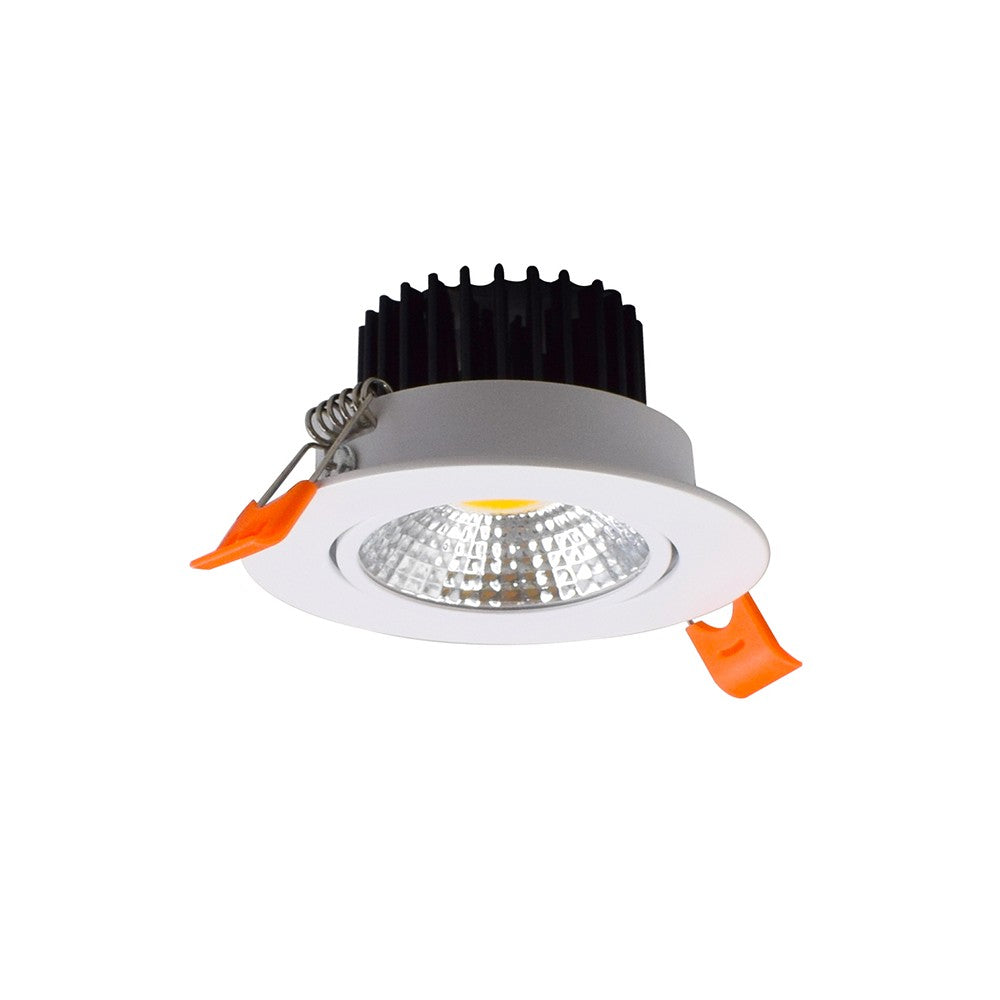 3W indbygningsspot - Hul: Ø6,7-8 cm, Mål: Ø8,5 cm, hvid kant, dæmpbar, 12V/24V