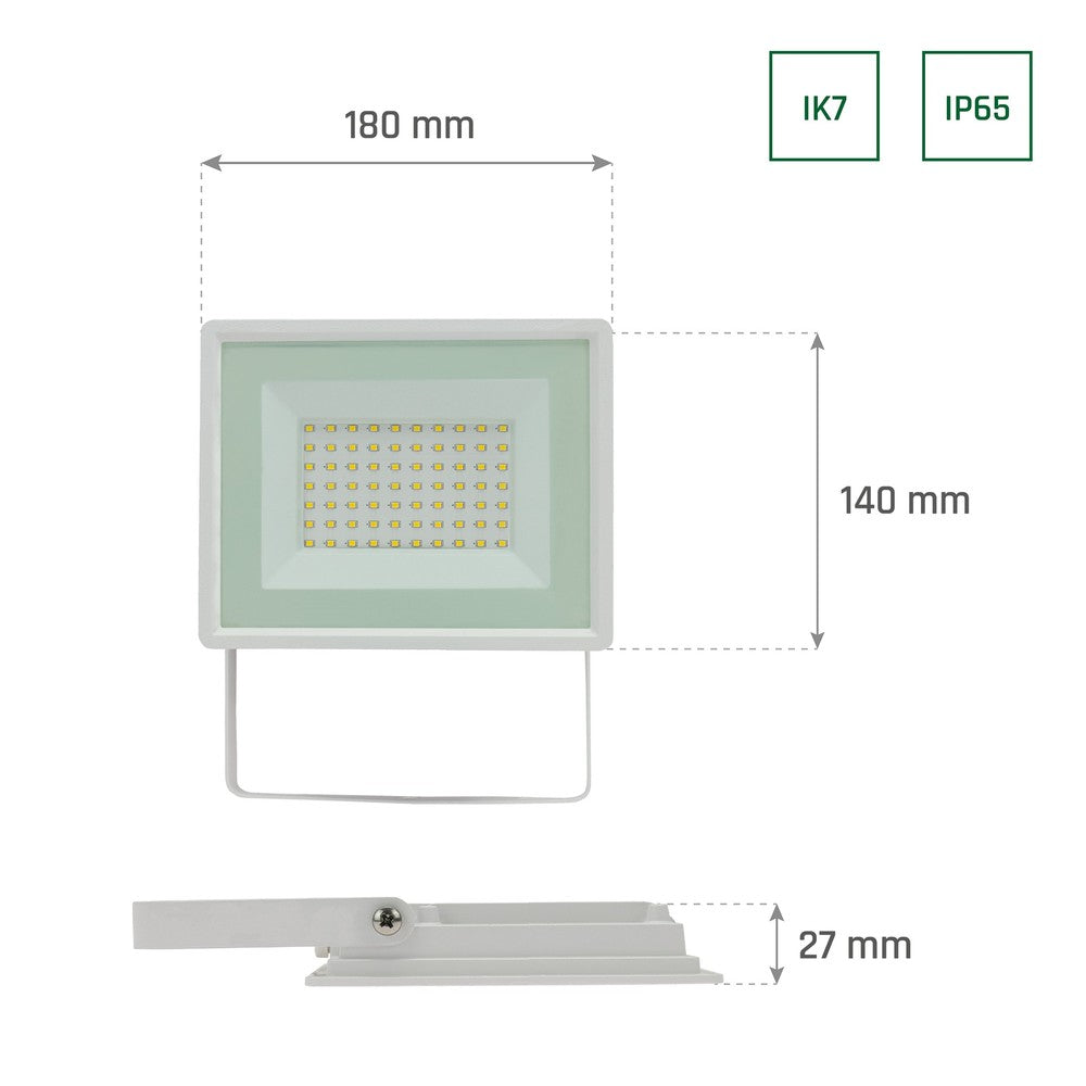 NOCTIS LUX 3 PROJEKTØR 50W 230V IP65 180x140x27mm HVID
Effekt: 50W, Input: 230V, 4700lm, RA70, IP65