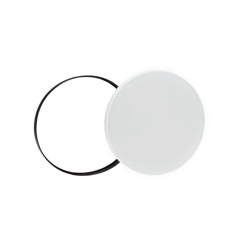 Spectrum 32W LED loftslampe - hvid kant, inkl. sort ring, Ø38cm, 5,2cm højde, 3380lm, RA80, IP54