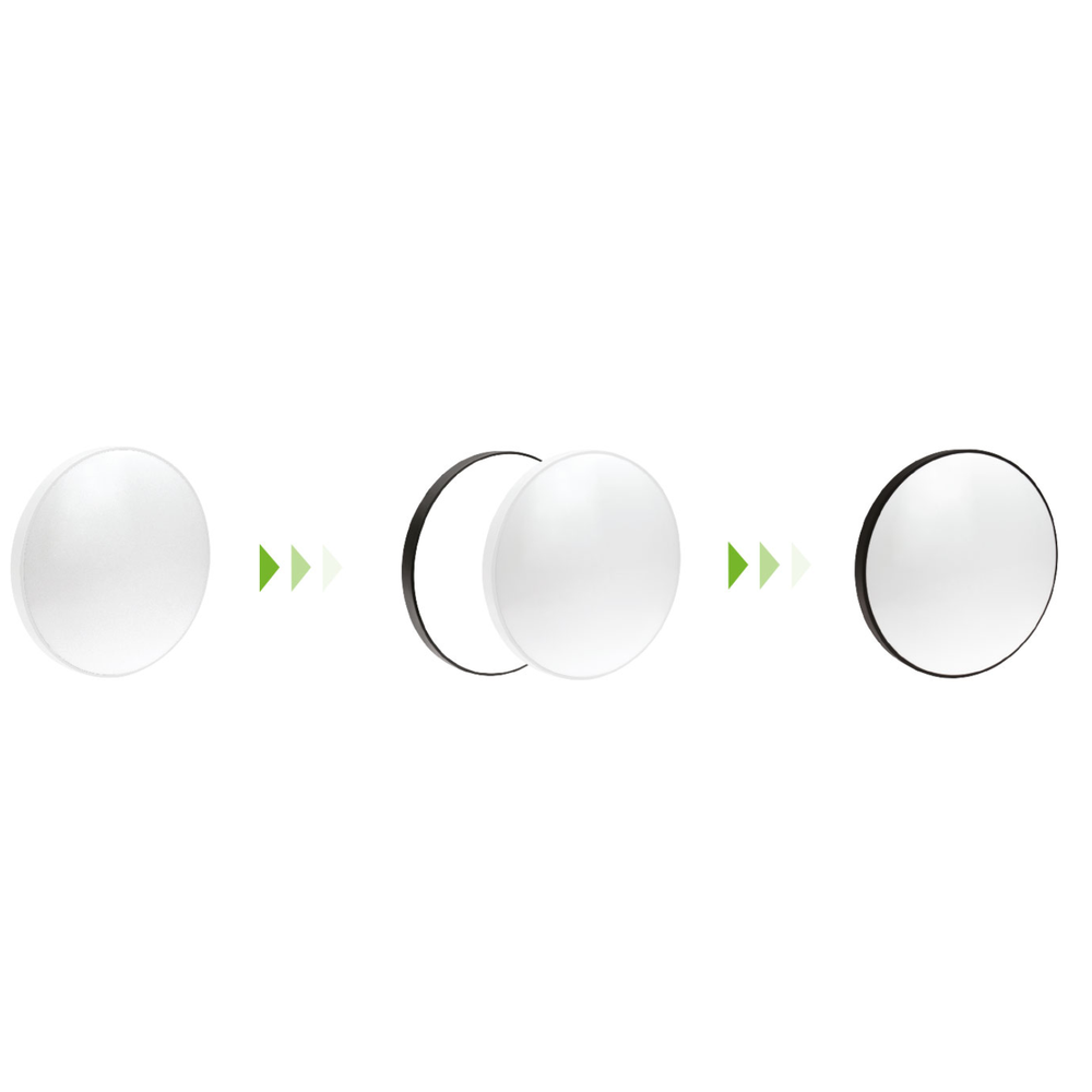 Spectrum 32W LED loftslampe - hvid kant, inkl. sort ring, Ø38cm, 5,2cm højde, 3380lm, RA80, IP54