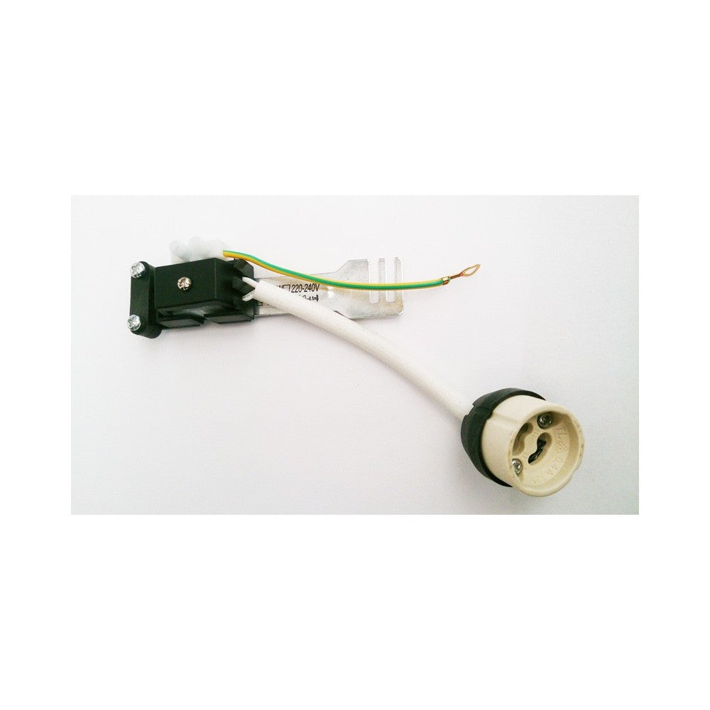 GU10 fatning med keramisk materiale og medfølgende holder til downlight - 230V