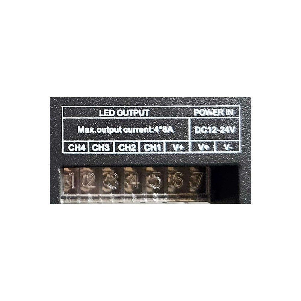 DMX 512 RGB+W controller - 12V/24V (384W/768W) med 12V-24V indgang