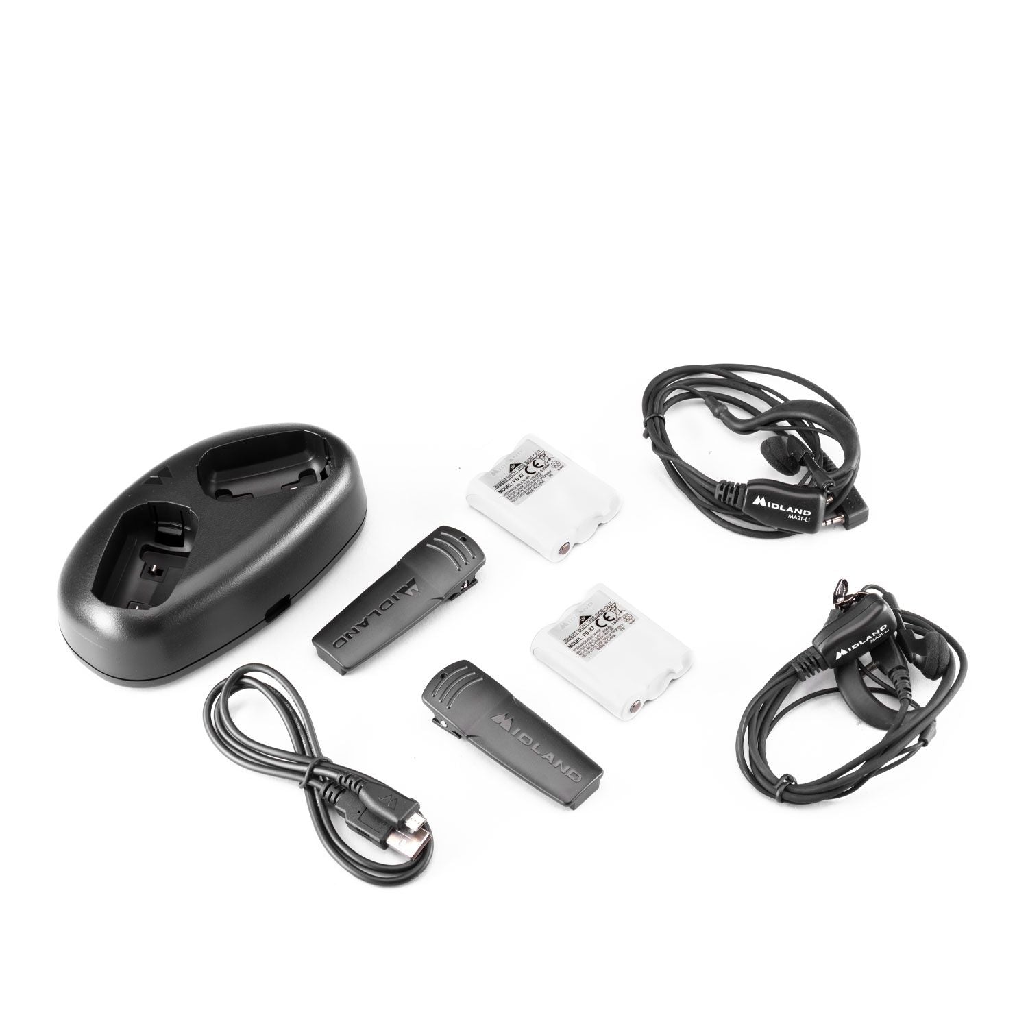 XT70 PMR446 radio m. lader +2 bat. +Clip +Headset (2 pak)