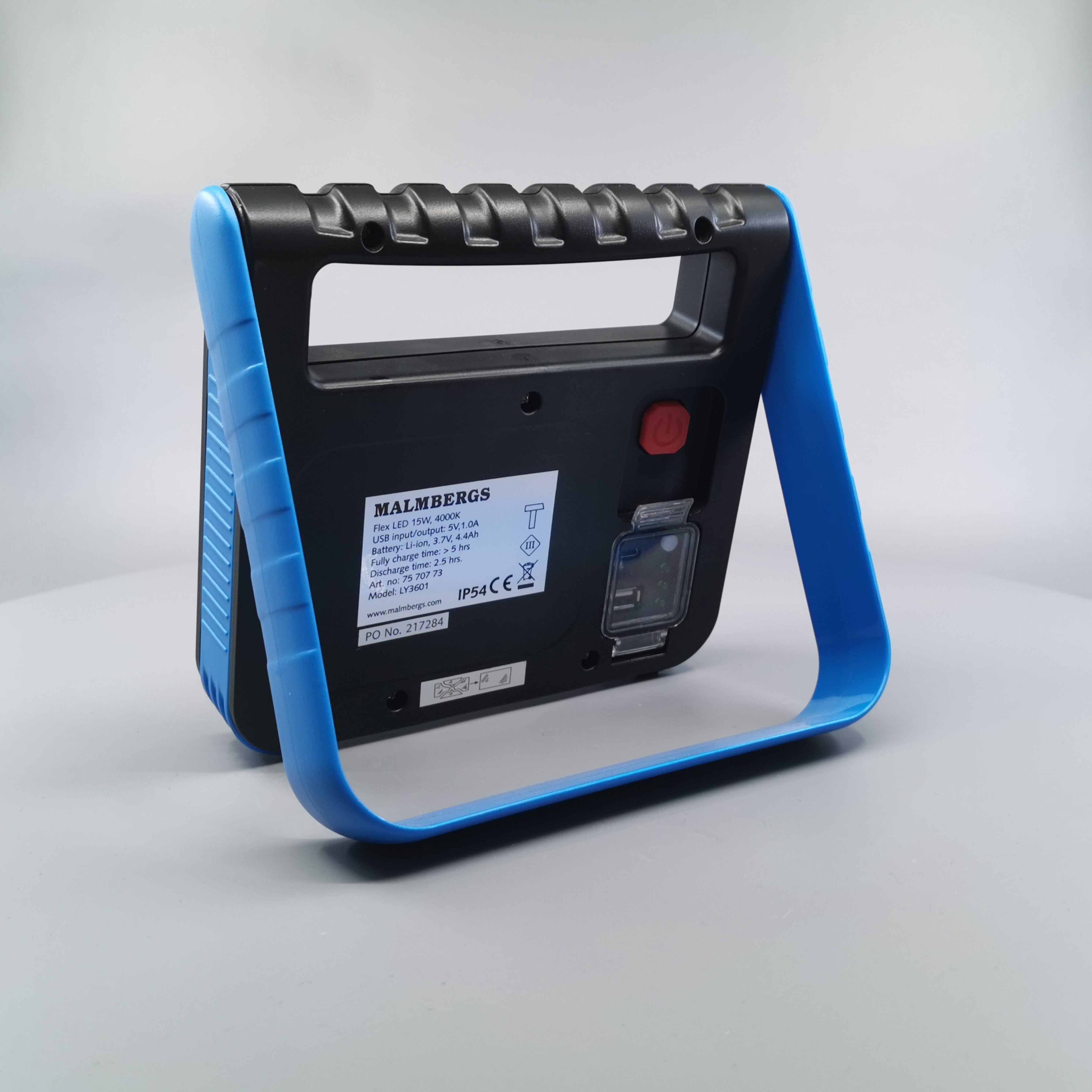 15W LED batteri arbejdslampe m. USB, 4000K