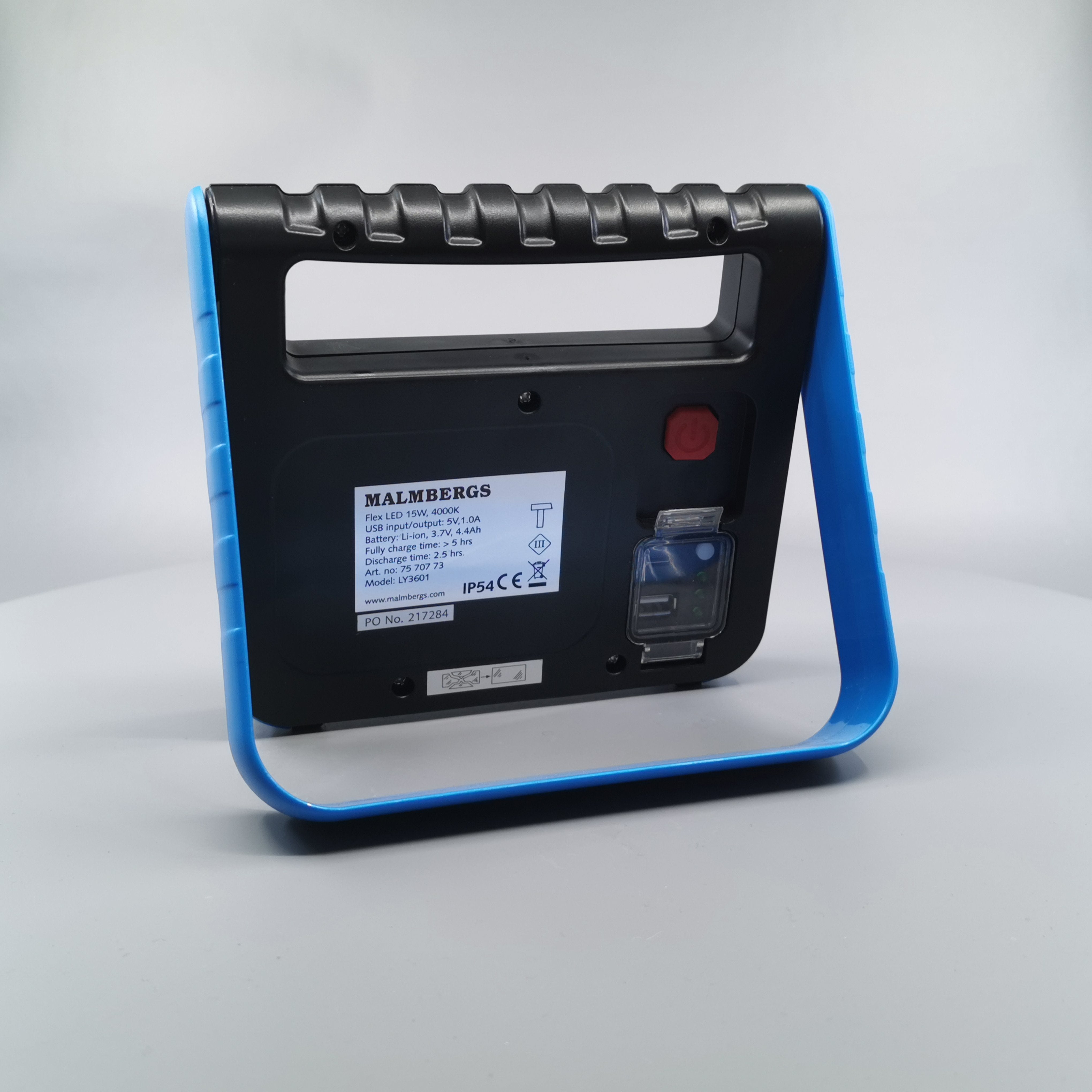 15W LED batteri arbejdslampe m. USB, 4000K