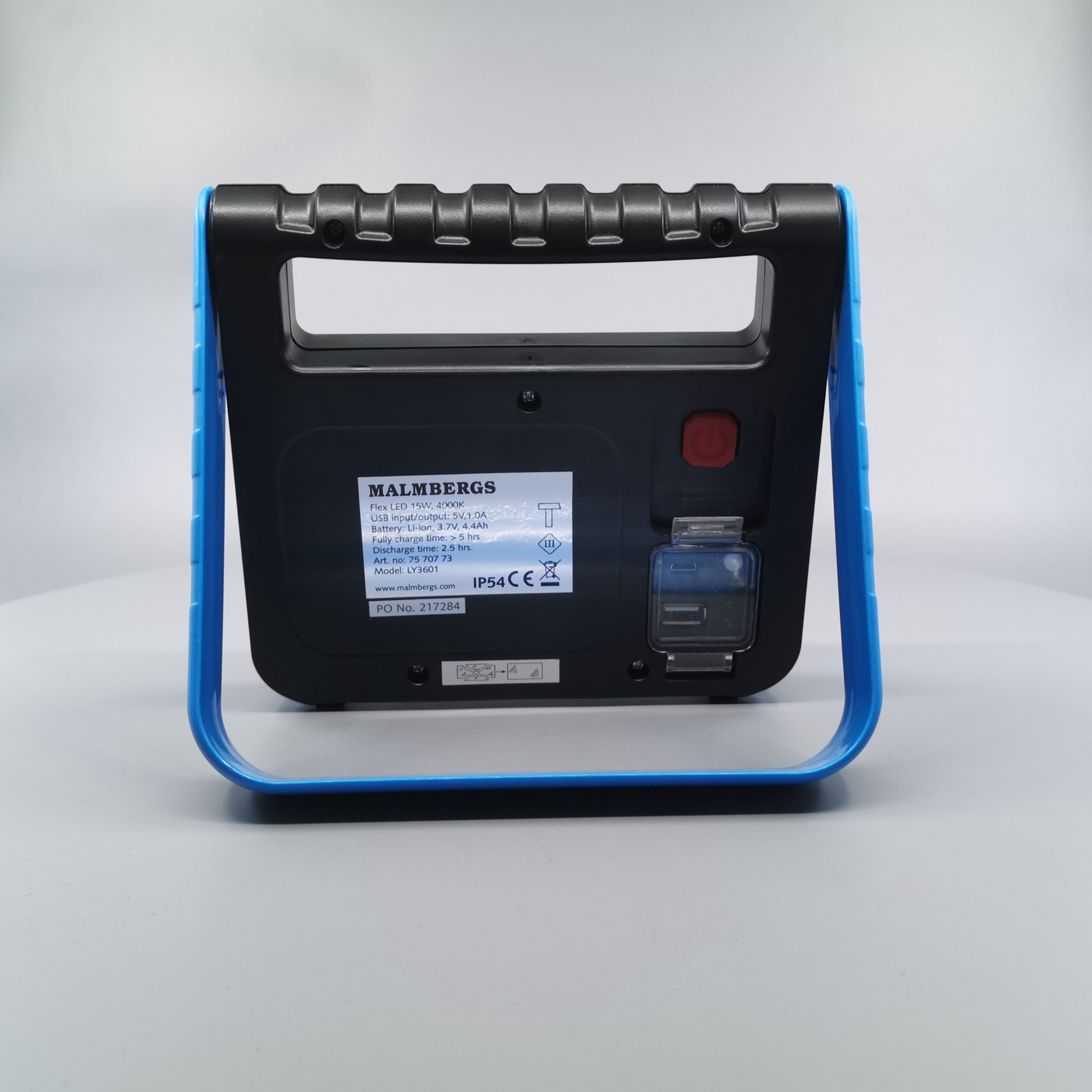 15W LED batteri arbejdslampe m. USB, 4000K