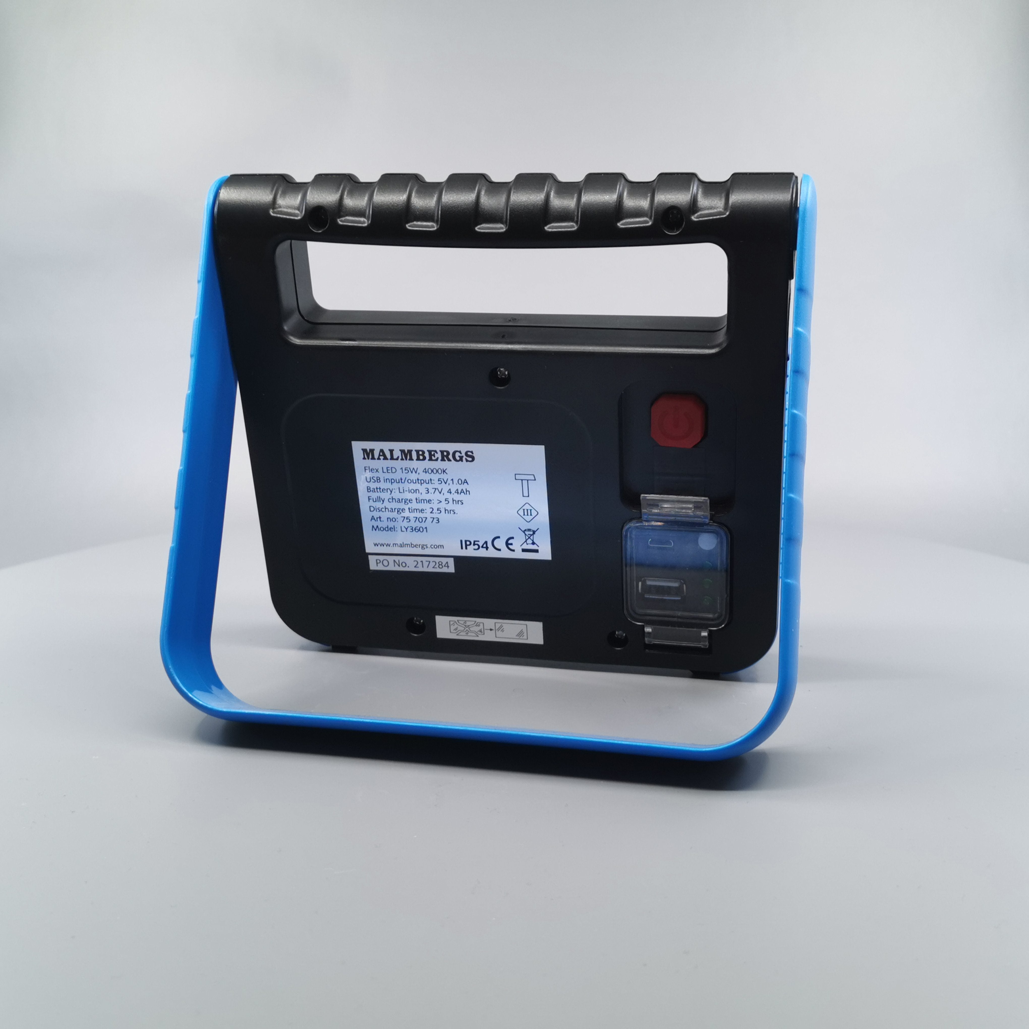 15W LED batteri arbejdslampe m. USB, 4000K