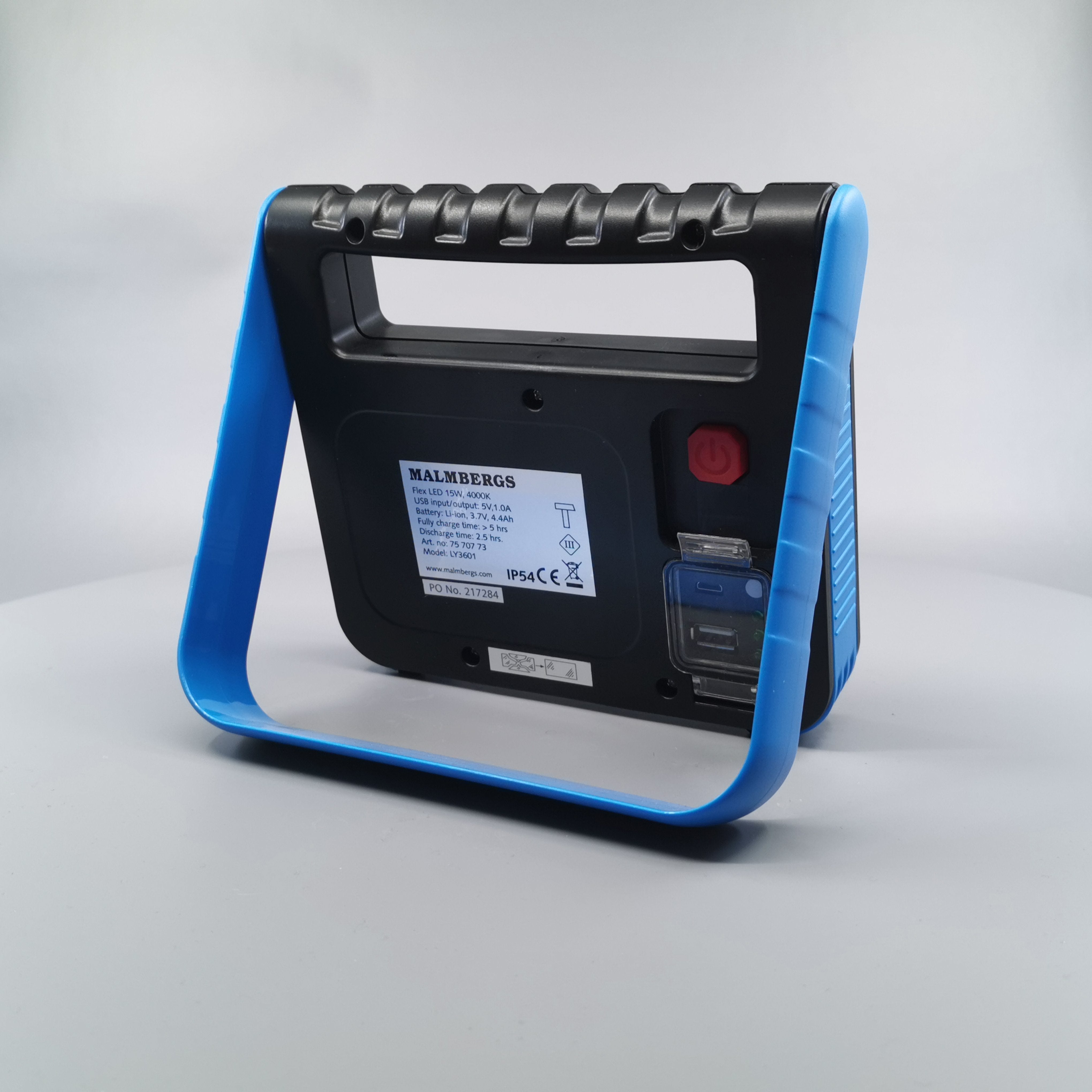 15W LED batteri arbejdslampe m. USB, 4000K