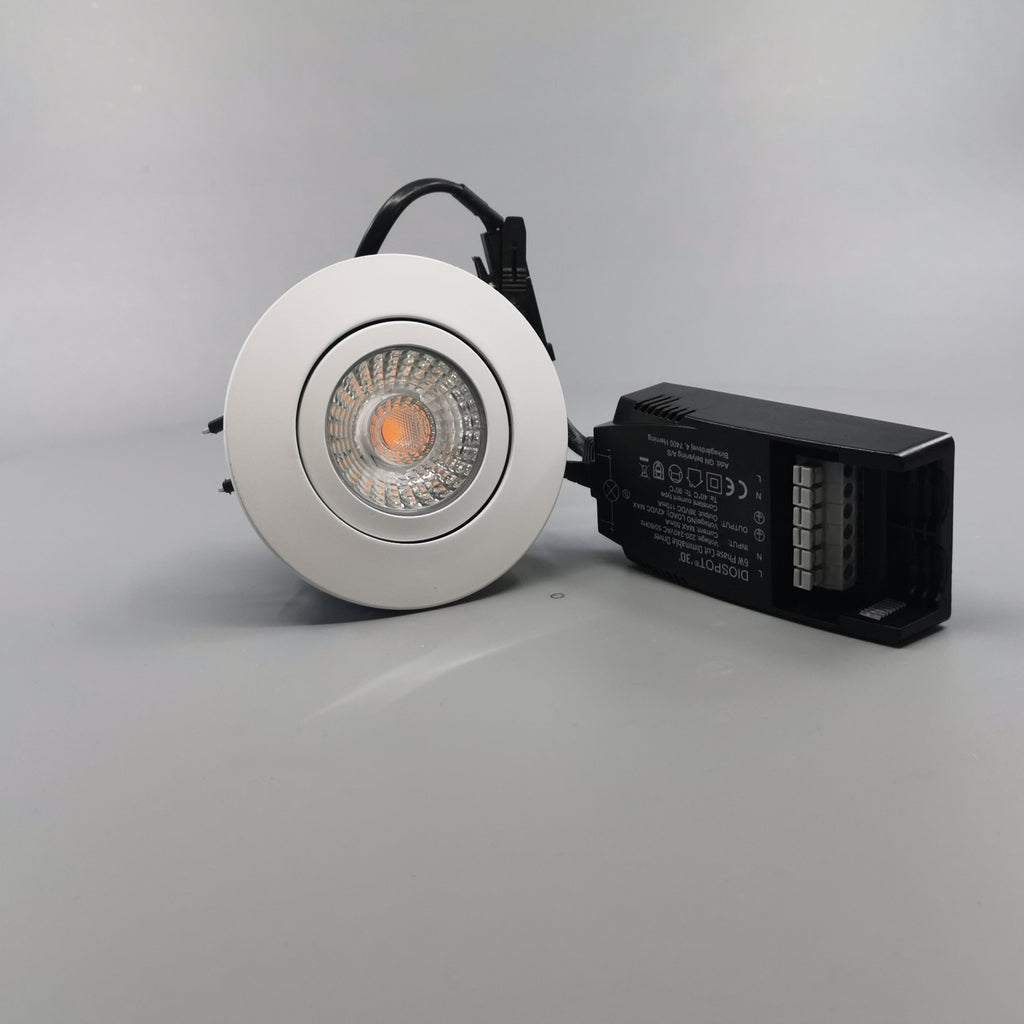 Diospot 30 V.2 6W 2700K 38° dæmpbar 32mm rund hvid