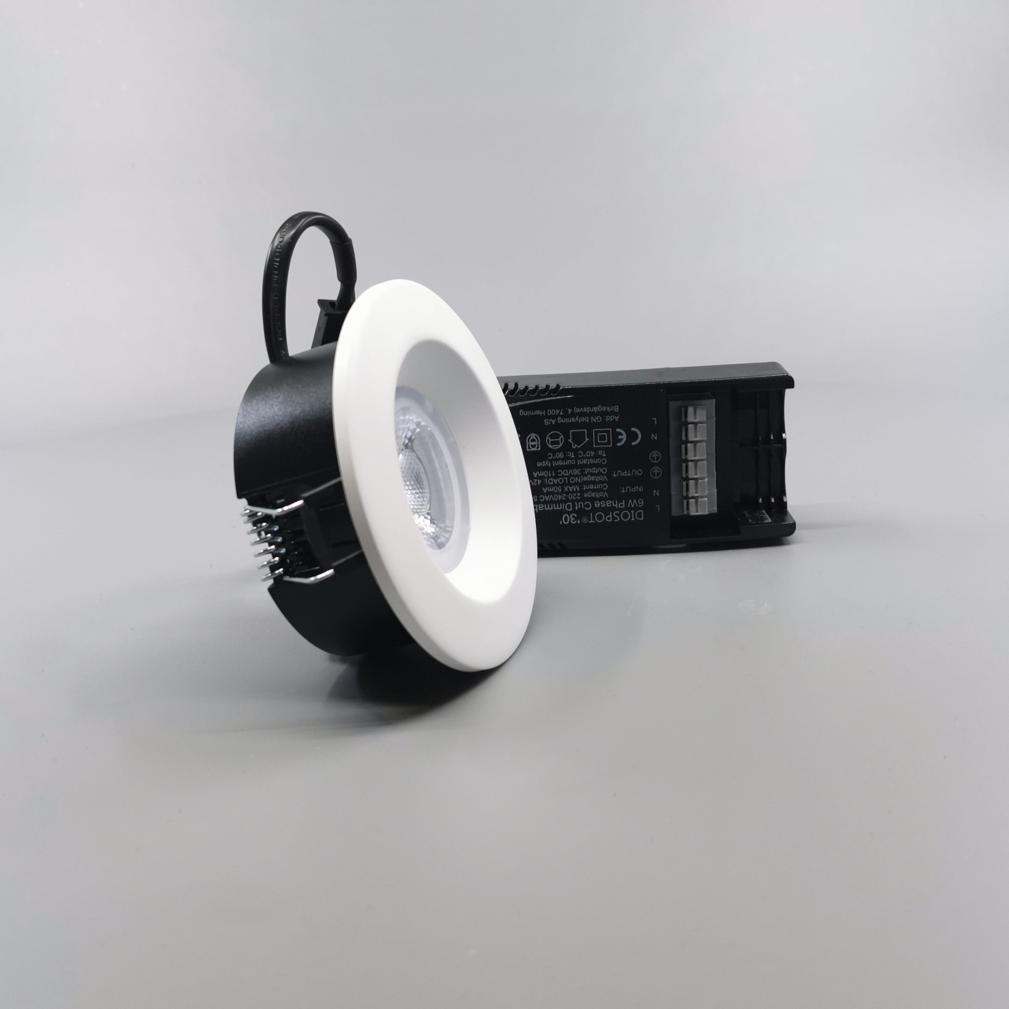 Diospot 30 One 6W 3000K 38° dæmpbar 32mm - hvid