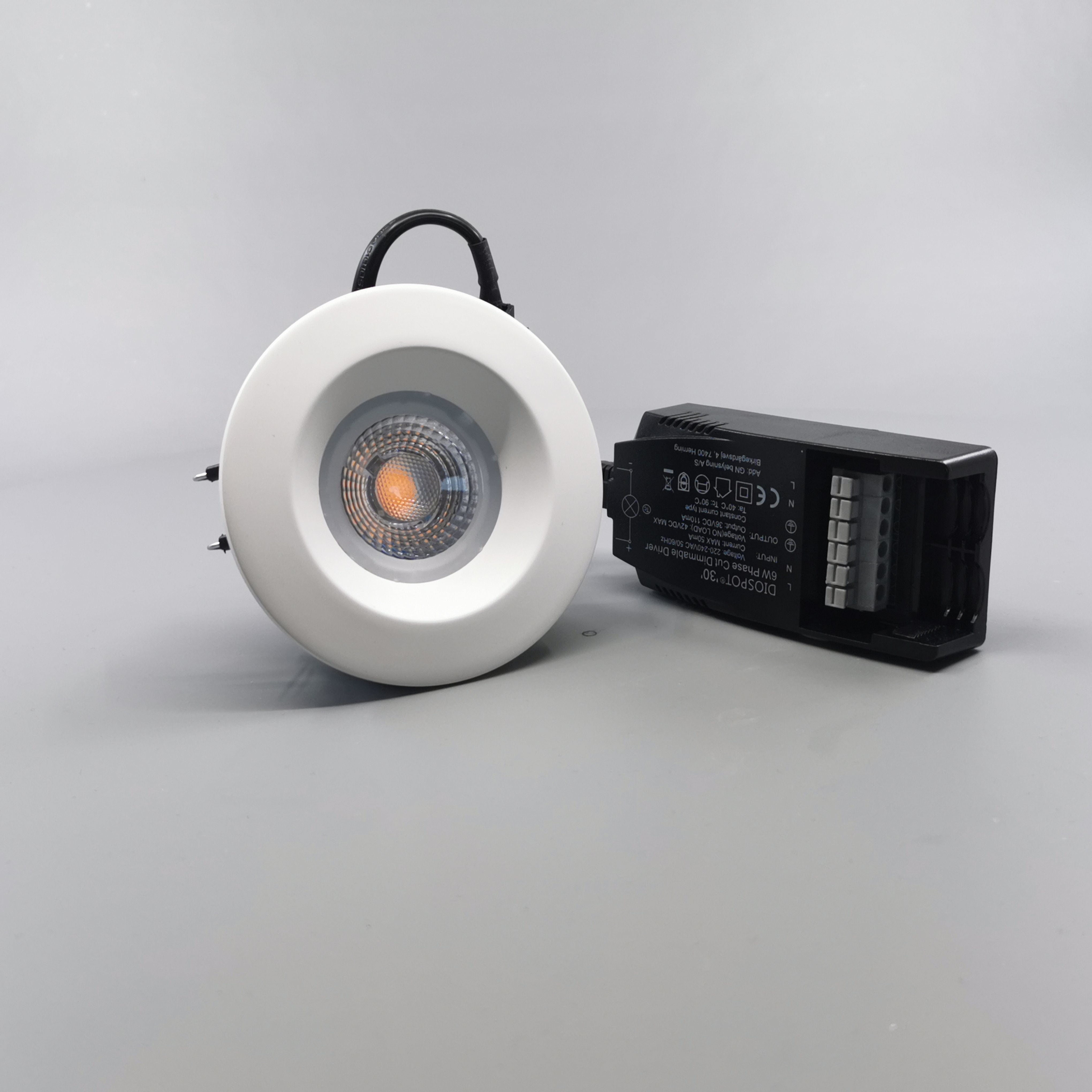 Diospot 30 One 6W 3000K 38° dæmpbar 32mm - hvid