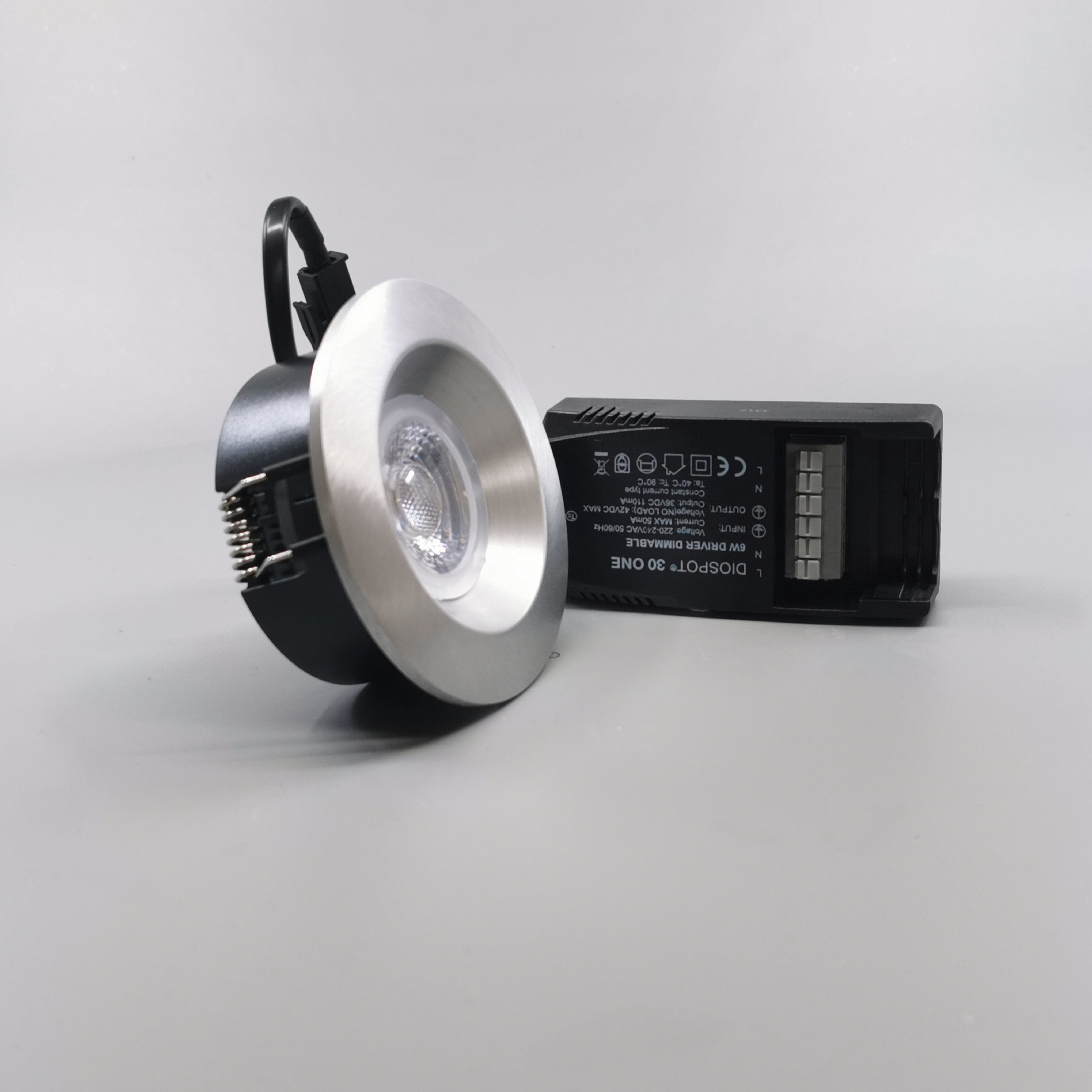 Diospot 30 One 6W 2700K 38° dæmpbar 32mm - børstet