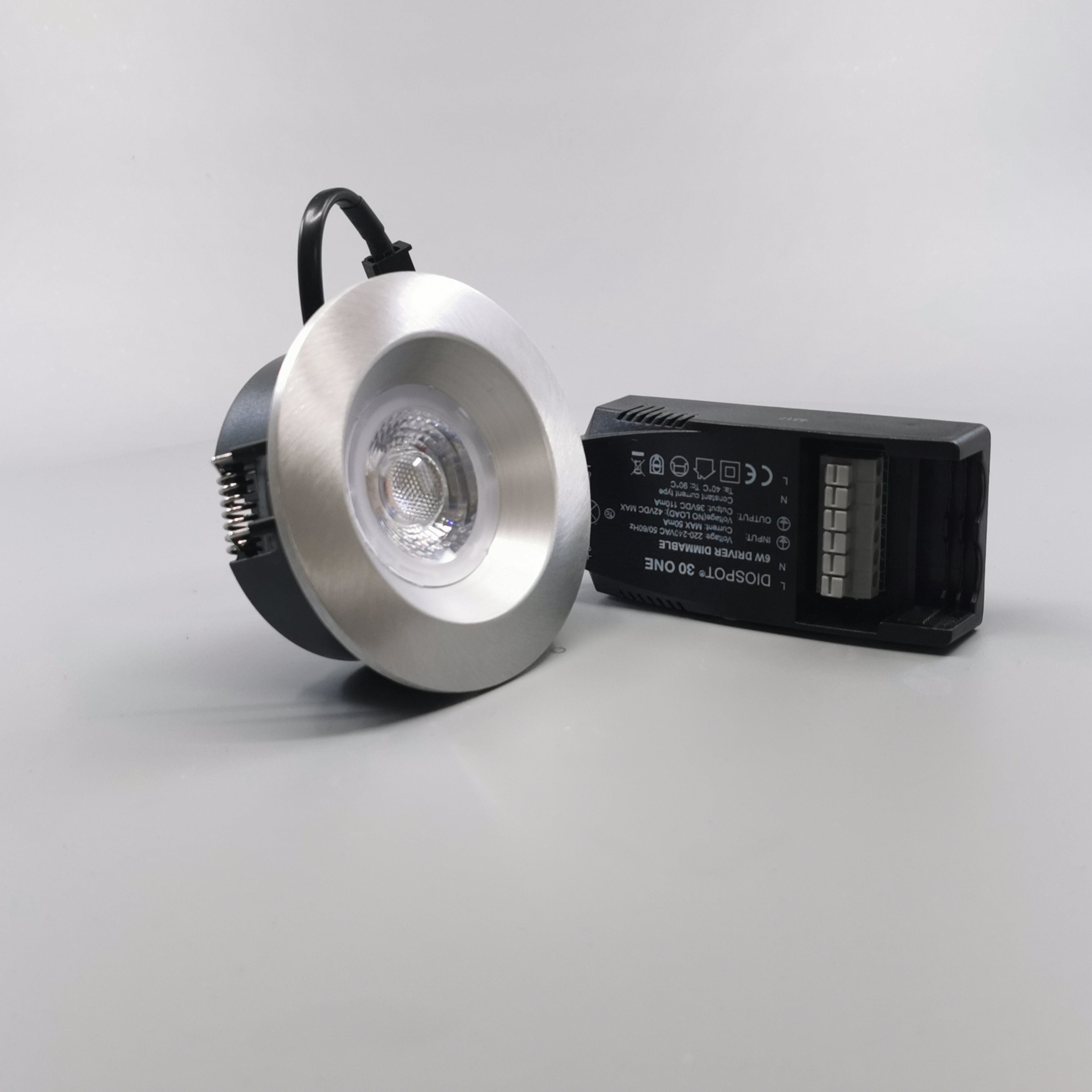 Diospot 30 One 6W 2700K 38° dæmpbar 32mm - børstet