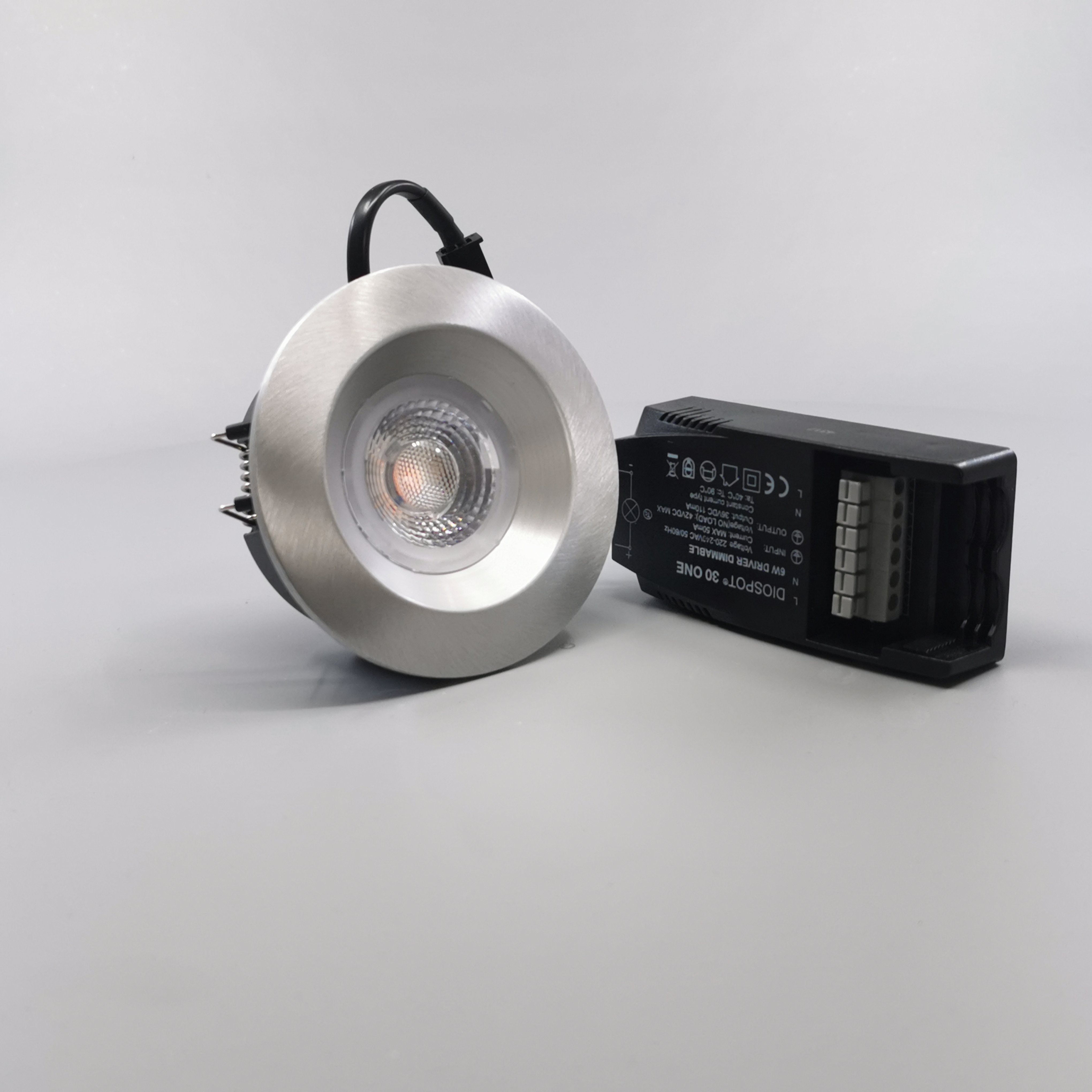 Diospot 30 One 6W 2700K 38° dæmpbar 32mm - børstet