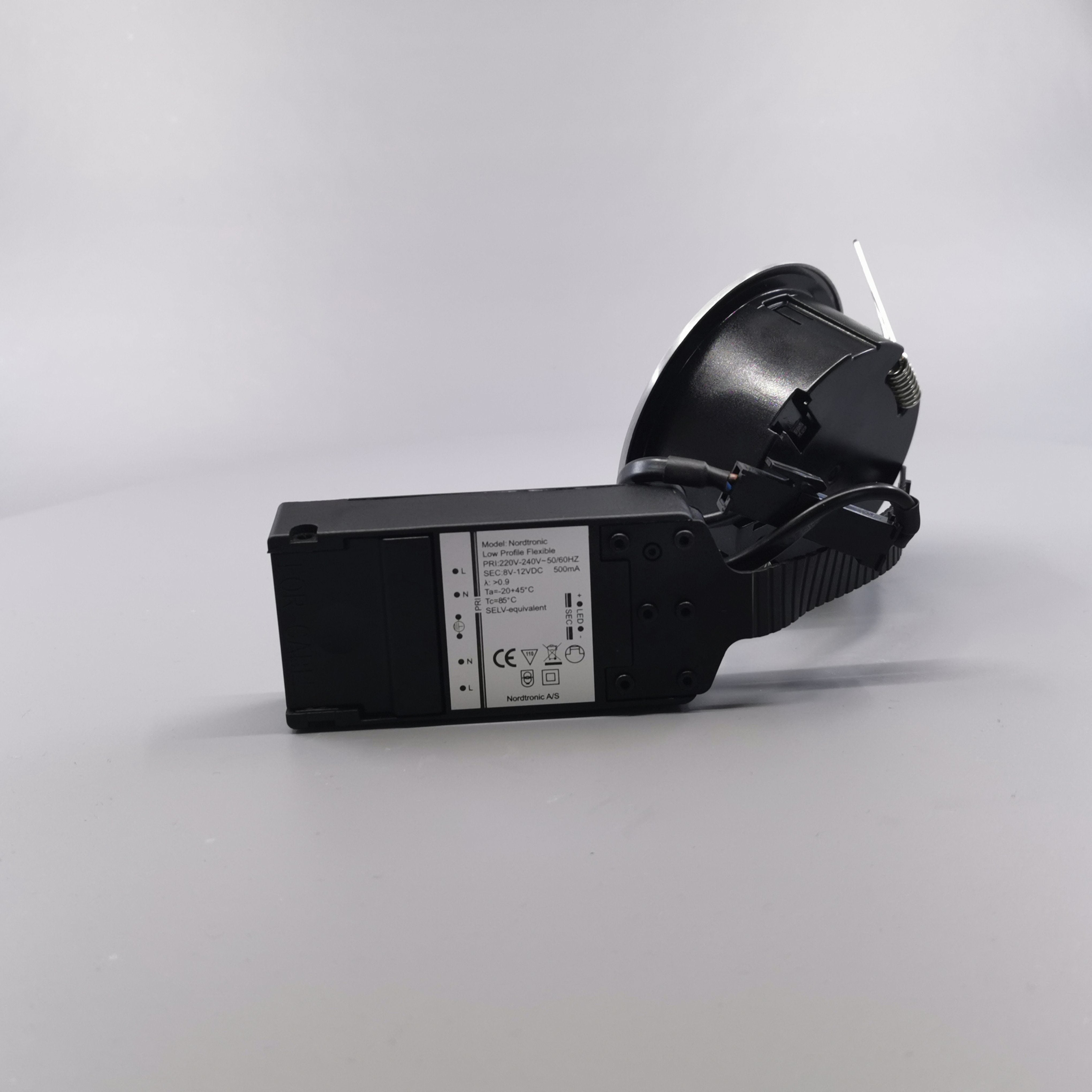 LED spot m. 6W 35° - rund børstet 33mm Type: 3502