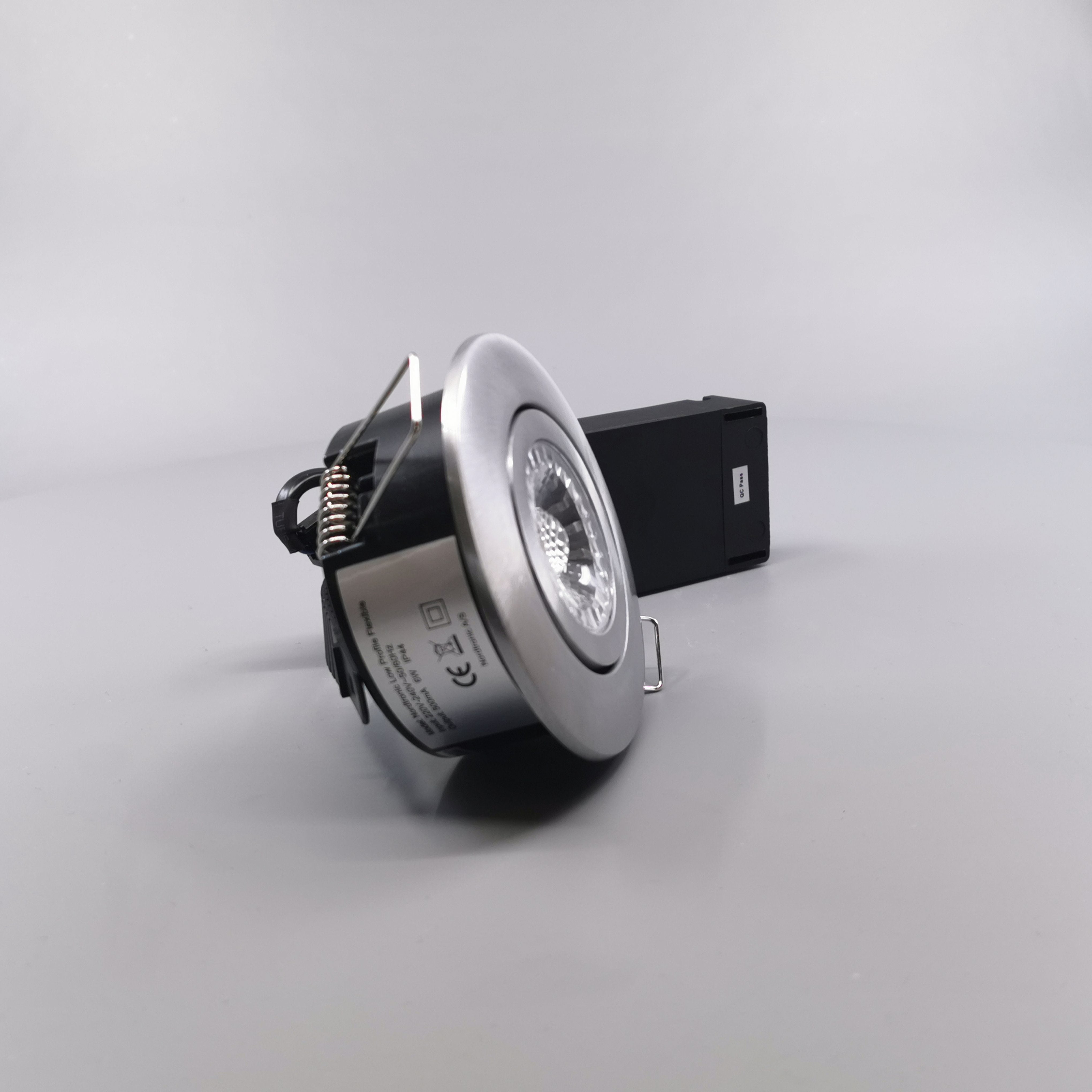 LED spot m. 6W 35° - rund børstet 33mm Type: 3502