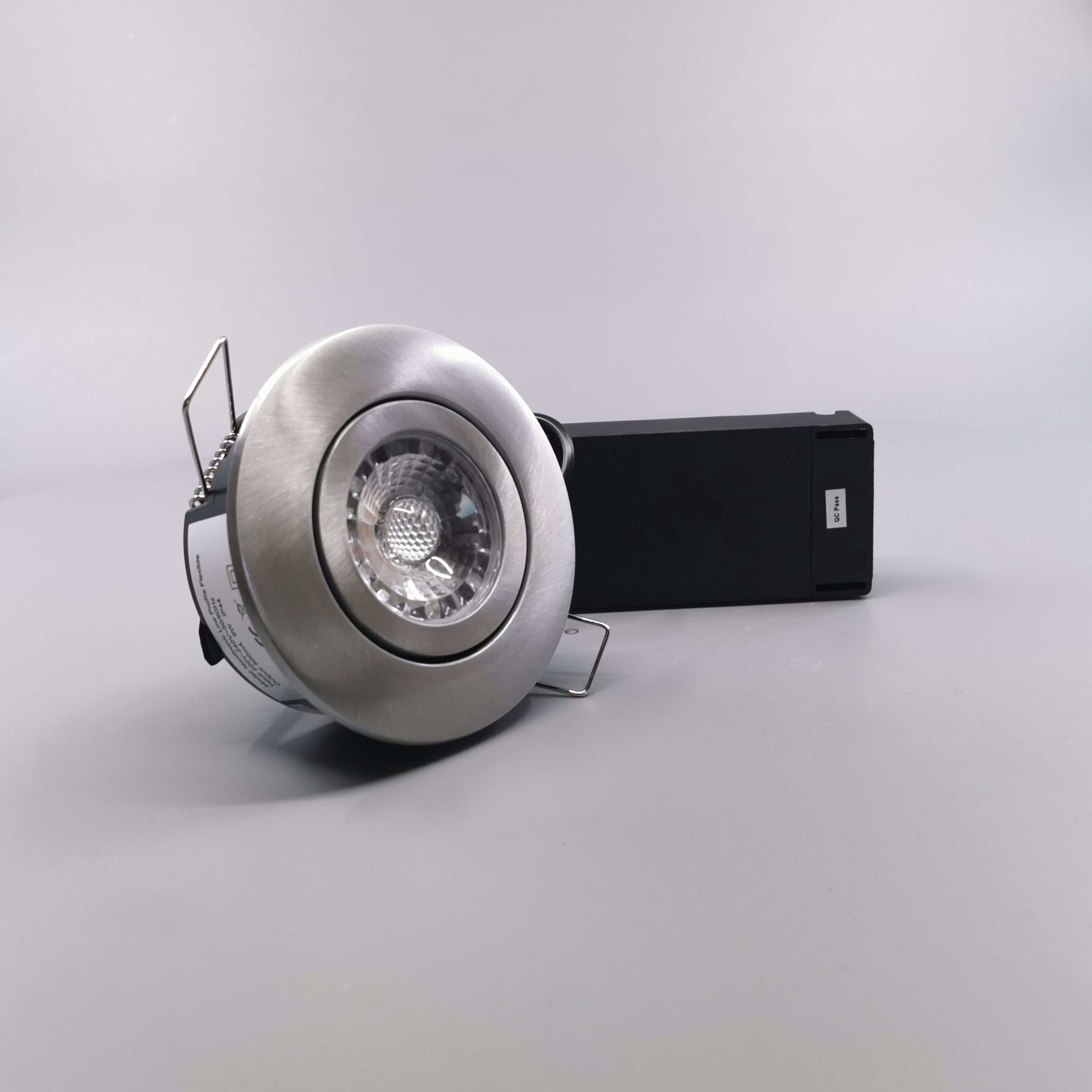 LED spot m. 6W 35° - rund børstet 33mm Type: 3502