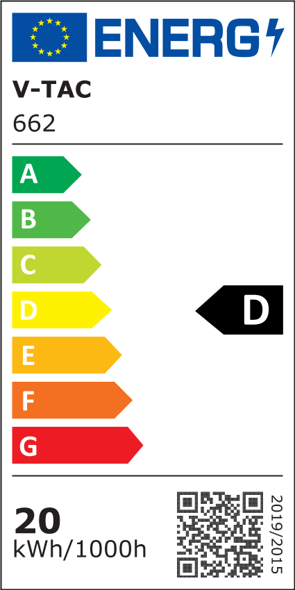 V-Tac 20W LED armatur - Samsung chip, 60 cm, 230V, 2400lm