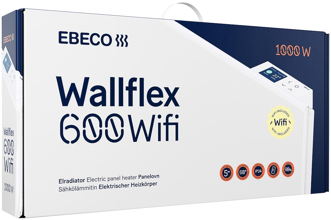 Wallflex El-radiator 600 WiFi, 800W, 230V