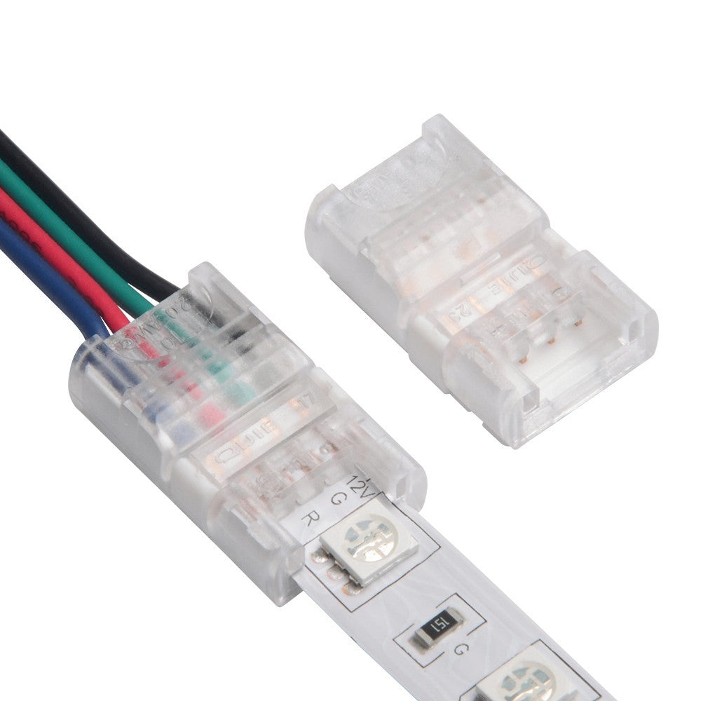 Slim LED strip med ledning - 10mm, RGB, IP20, 5V-24V