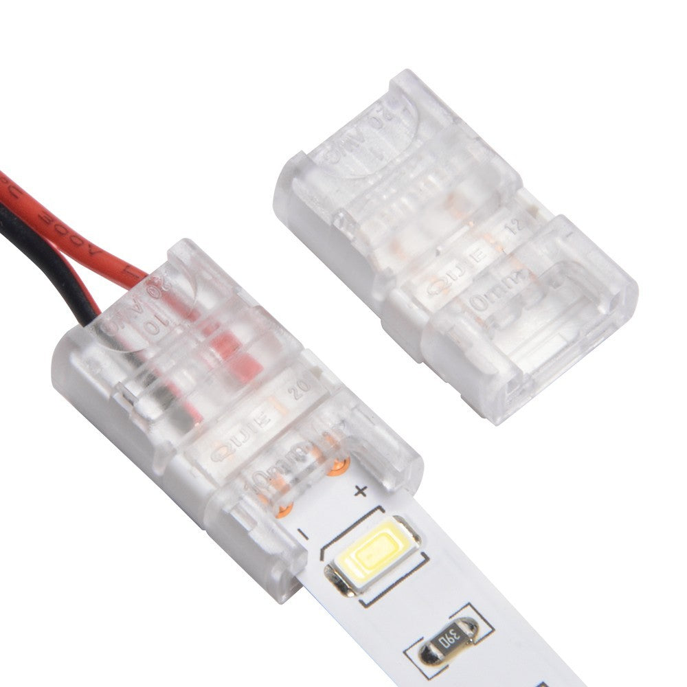 Slim Samler med ledning til LED strip - 10mm, enkeltfarvet, IP20, 5V-24V