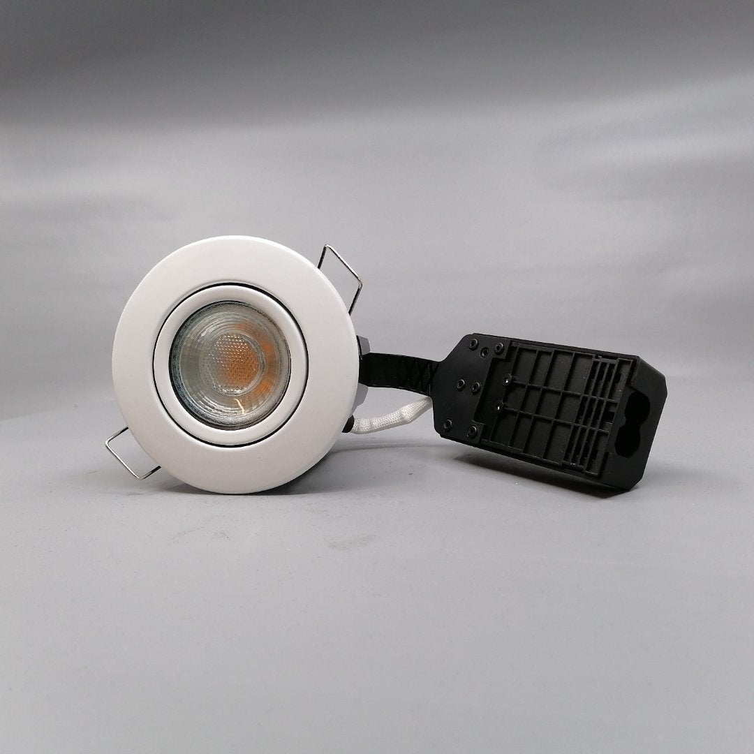Pro indbygningsspot m. 3-Trins dæmpbar LED pære 3000K - Mat hvid (360° frame 2)