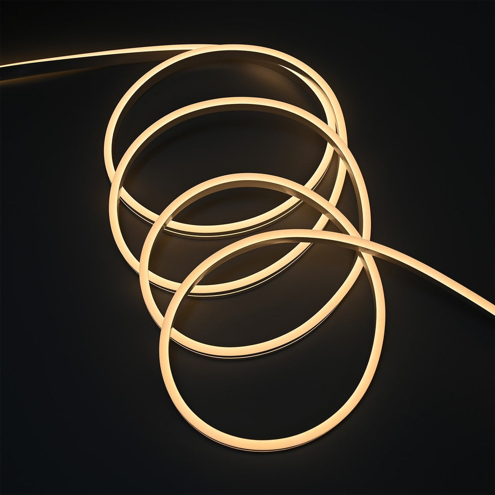Vandtæt hvid neon fleksibel LED-strips, 5 meter, 8W/m, IP67, 12V