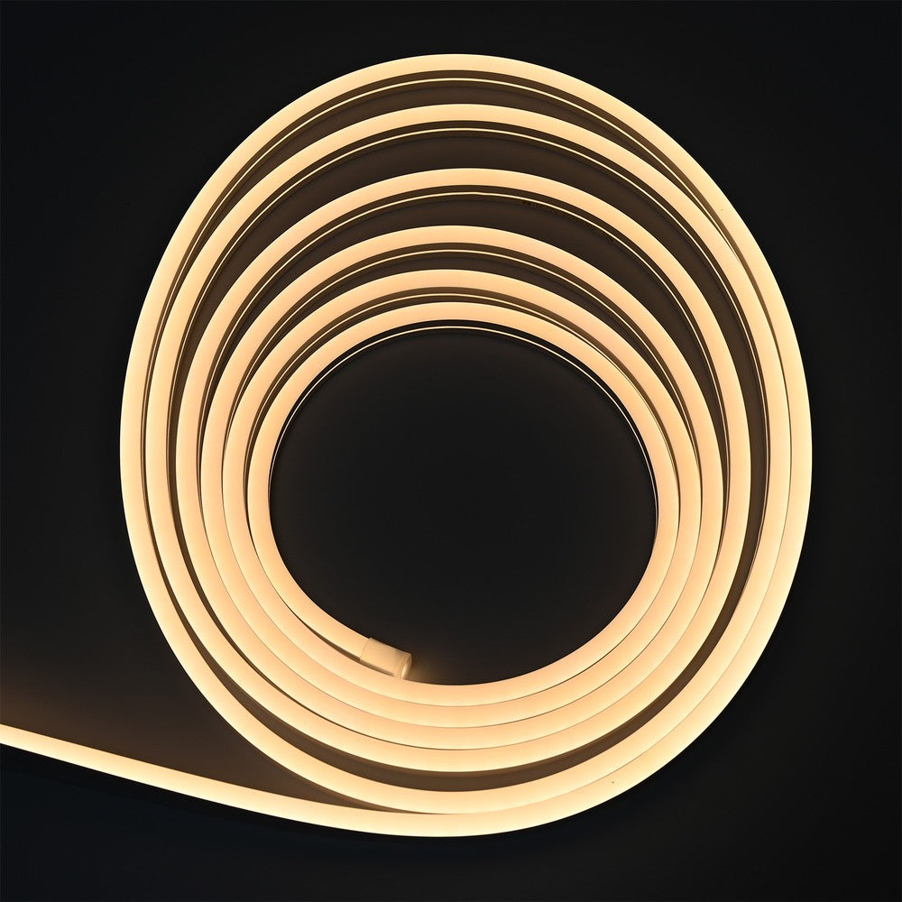 Vandtæt hvid neon fleksibel LED-strips, 5 meter, 8W/m, IP67, 12V
