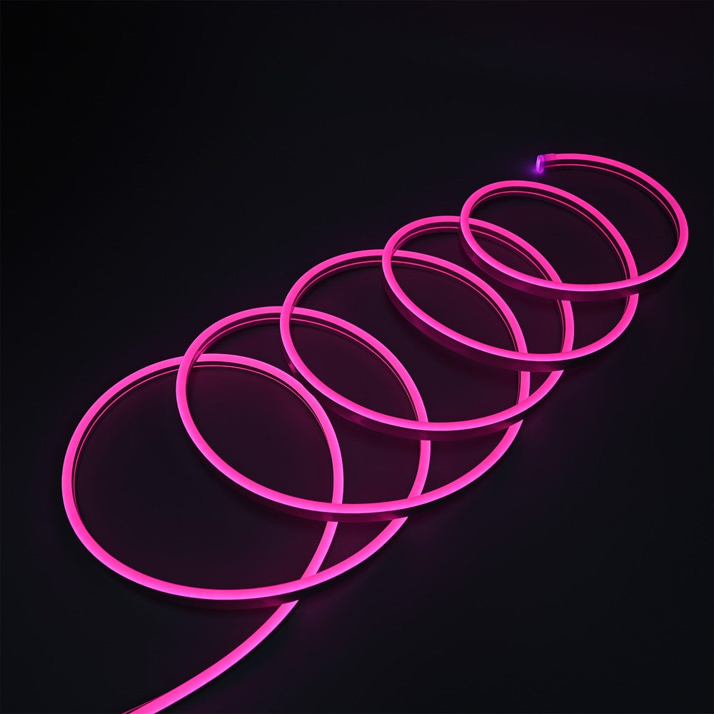 Pink 8x16 Neon Flex LED - 5 meter, 8W pr. meter, IP67, 12V - Fleksibel lysslynge i pink med 8 watt pr. meter, 5 meters længde, IP67 beskyttelse og 355 lumen pr. meter.