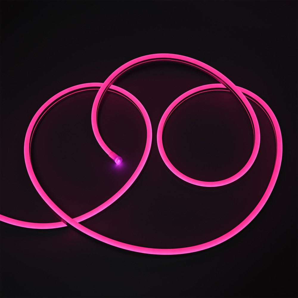 Pink 8x16 Neon Flex LED - 5 meter, 8W pr. meter, IP67, 12V - Fleksibel lysslynge i pink med 8 watt pr. meter, 5 meters længde, IP67 beskyttelse og 355 lumen pr. meter.