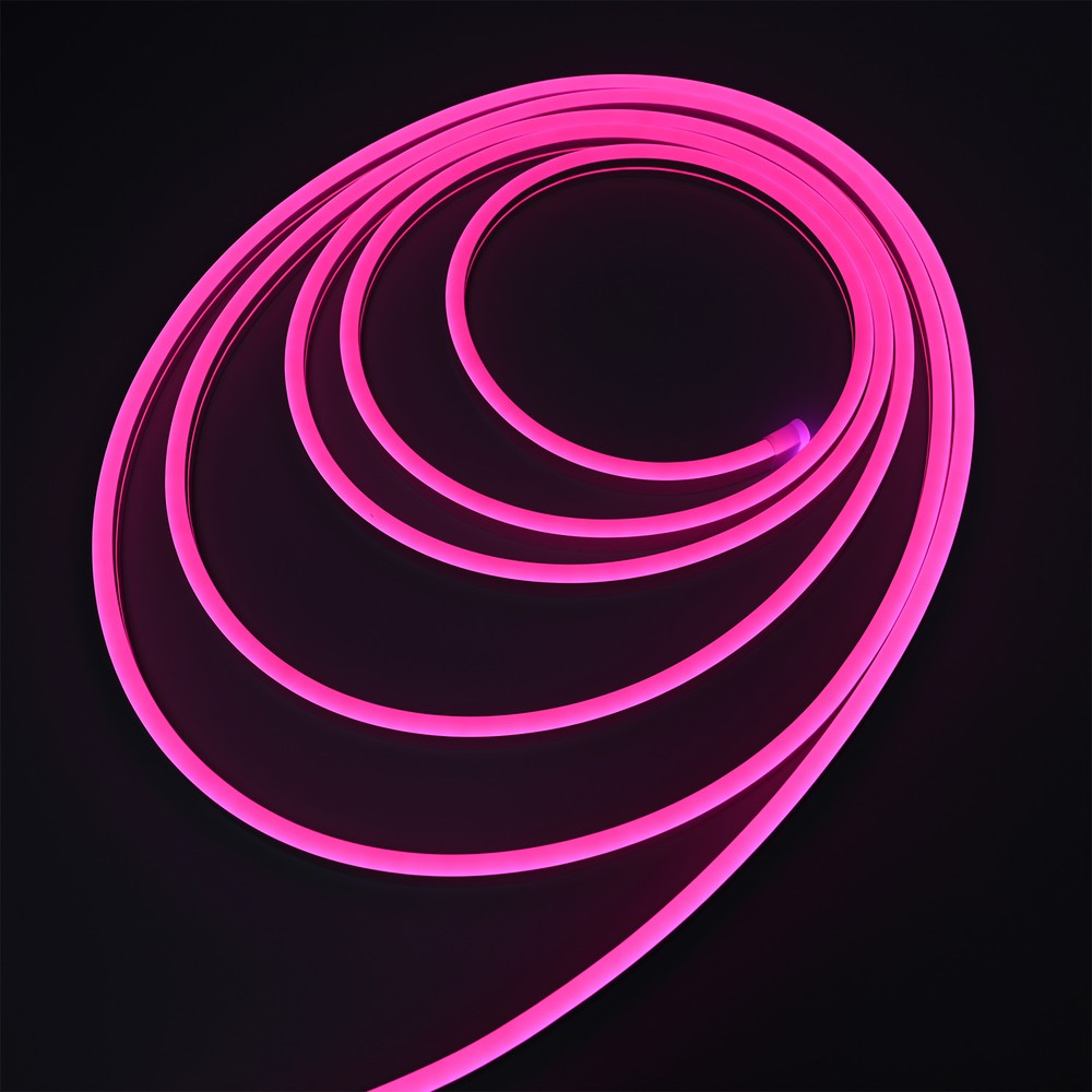 Pink 8x16 Neon Flex LED - 5 meter, 8W pr. meter, IP67, 12V - Fleksibel lysslynge i pink med 8 watt pr. meter, 5 meters længde, IP67 beskyttelse og 355 lumen pr. meter.