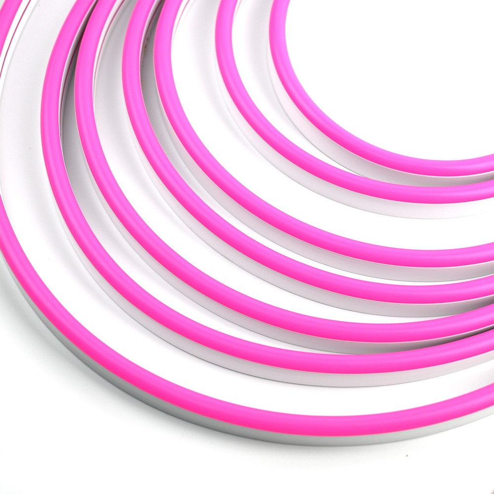 Pink 8x16 Neon Flex LED - 5 meter, 8W pr. meter, IP67, 12V - Fleksibel lysslynge i pink med 8 watt pr. meter, 5 meters længde, IP67 beskyttelse og 355 lumen pr. meter.