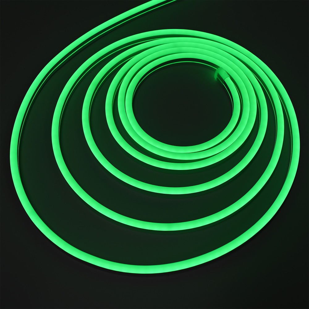 Grøn 8x16 Neon Flex LED-strips - 5m, 8W/m, IP67, 12V