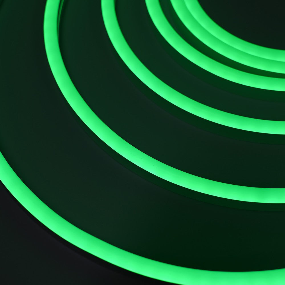 Grøn 8x16 Neon Flex LED-strips - 5m, 8W/m, IP67, 12V