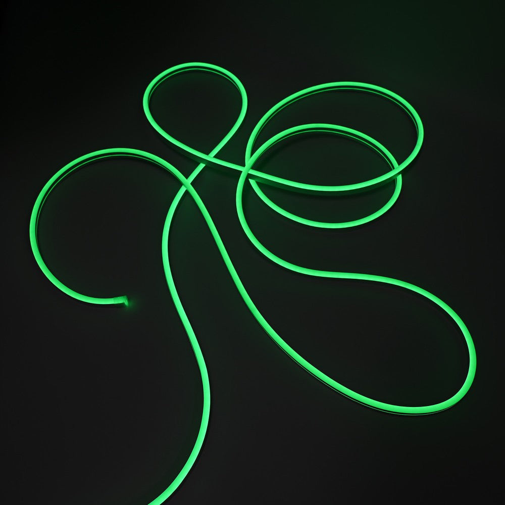 Grøn 8x16 Neon Flex LED-strips - 5m, 8W/m, IP67, 12V