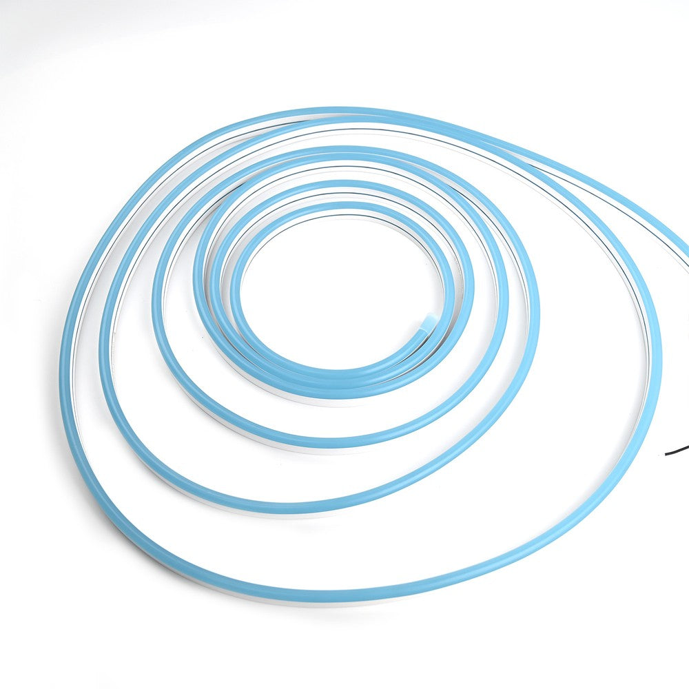Lyseblå Neon Flex LED-stripe - 5m, 8W/m, vandtæt, 12V