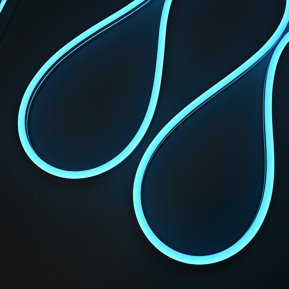 Lyseblå Neon Flex LED-stripe - 5m, 8W/m, vandtæt, 12V