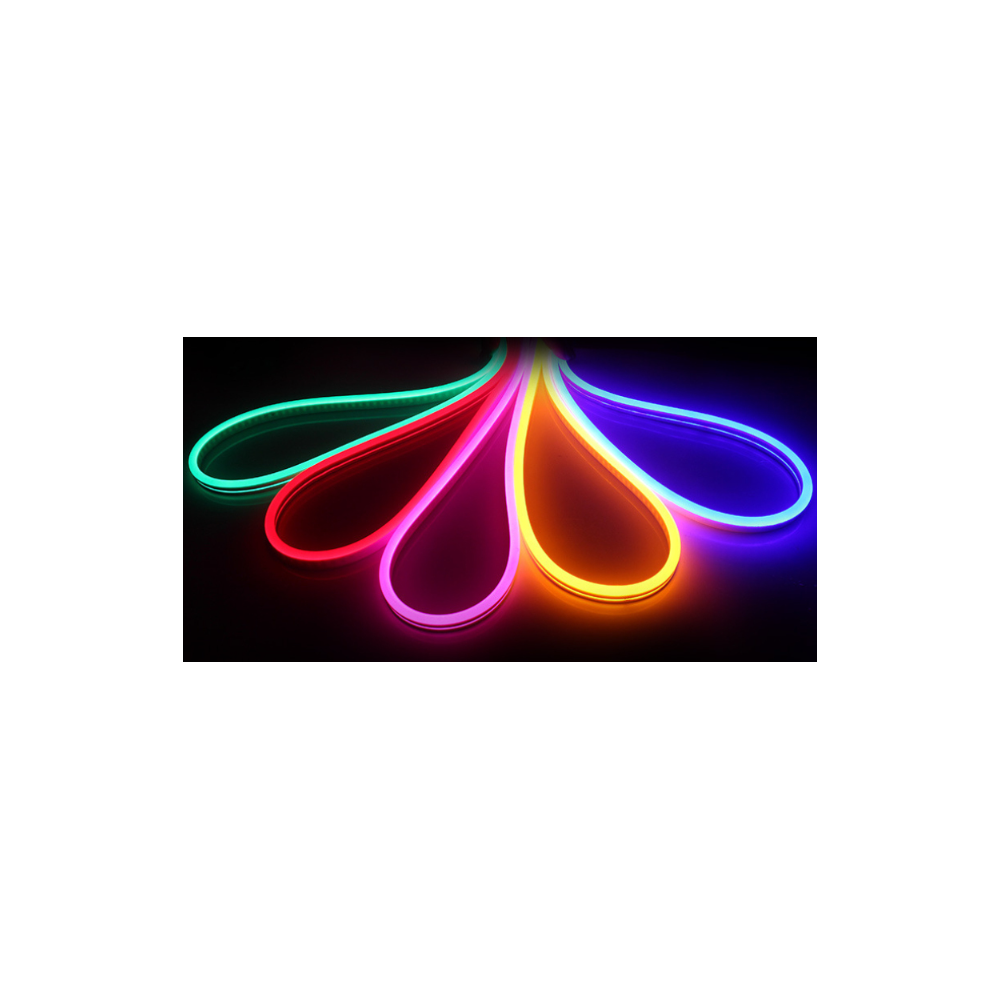 Rød Neon Flex LED-strips - 5 meter, 8W p. meter, Vandtæt (IP67), 12V