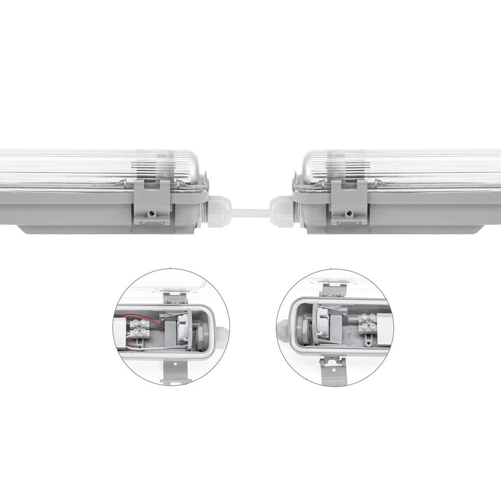 Limea T8 LED dobbeltarmatur m. IP65 vandtæt 9W LED rør