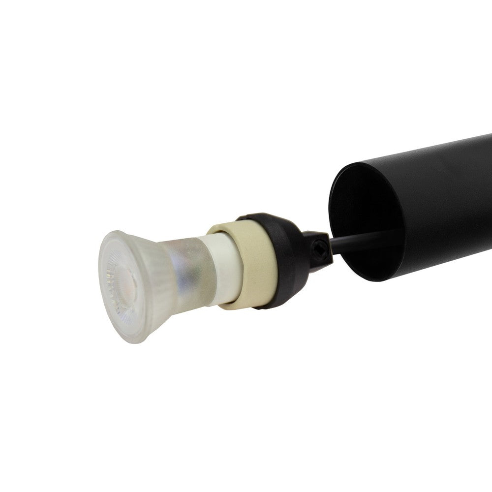 Sort Skinnespot pendellampe med GU10 fatning - 230V - 5 års producentgaranti