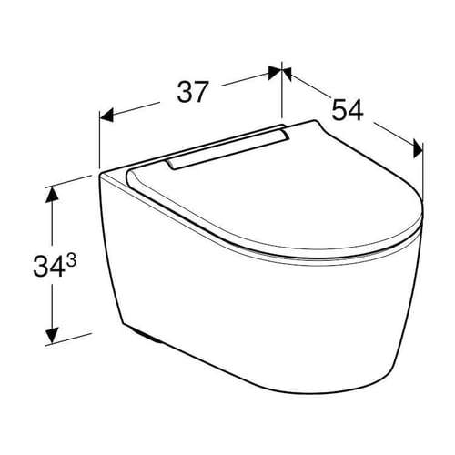 Geberit ONE Rimfree toiletskål med krom kant inkl. toiletsæde