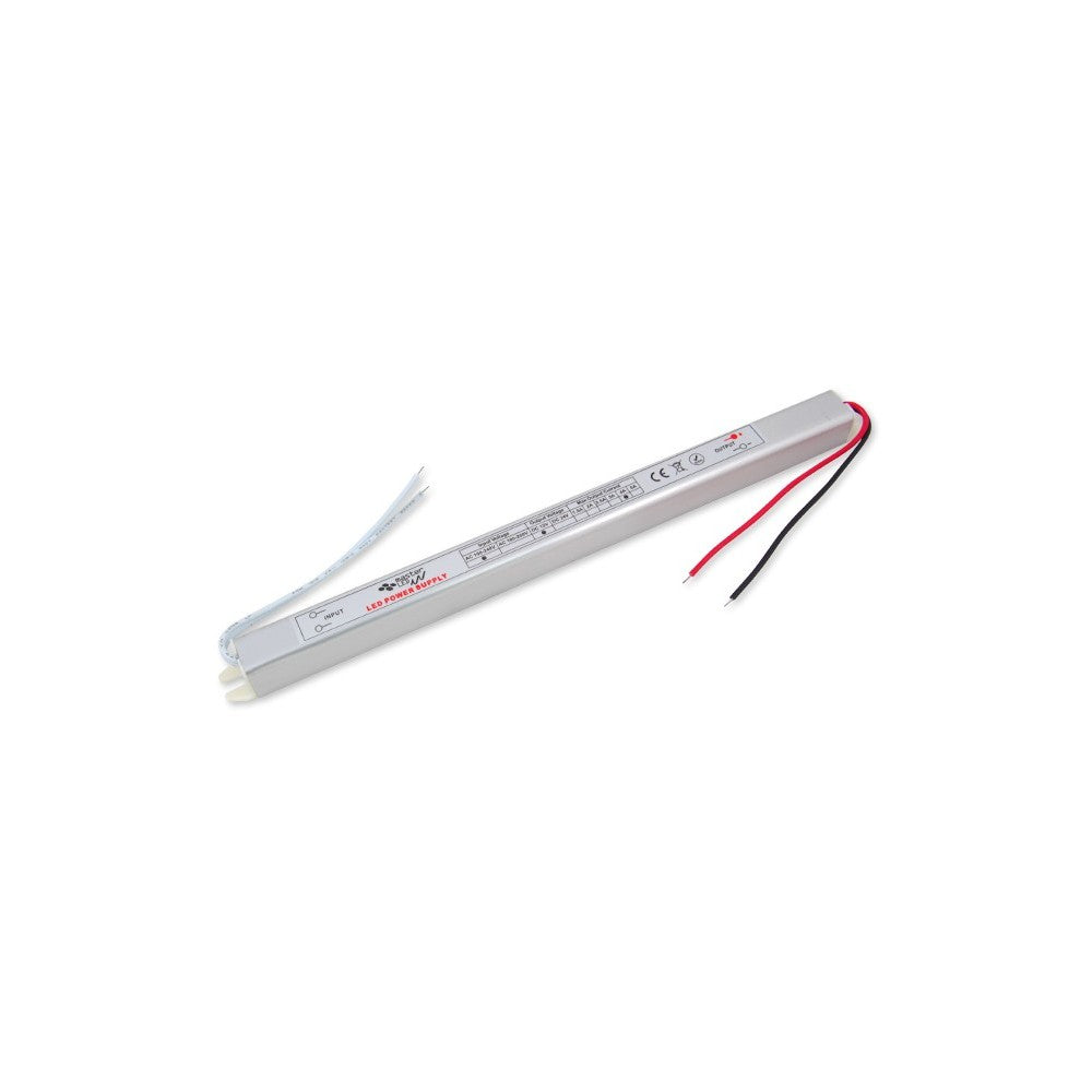 12V DC Strømforsyning - 48W, IP20, 4A, Ultra Slim - Hvid Design