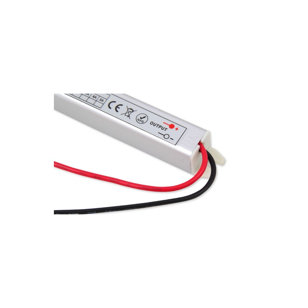 12V DC Strømforsyning - 48W, IP20, 4A, Ultra Slim - Hvid Design