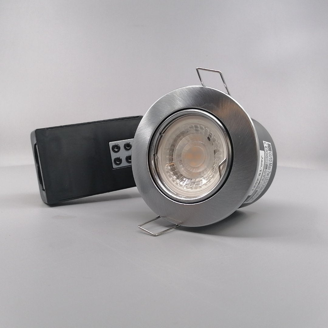 Pro indbygningsspot m 4W LED pære 3000K - Børstet