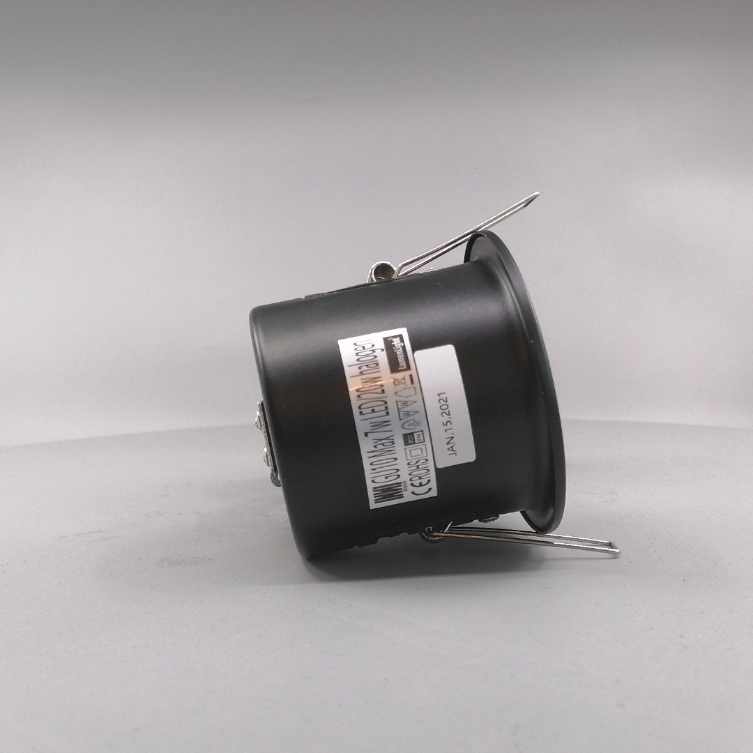 Pro indbygningsspot m. 3-Trins dæmpbar LED pære 3000K - Mat sort (360° frame 19)