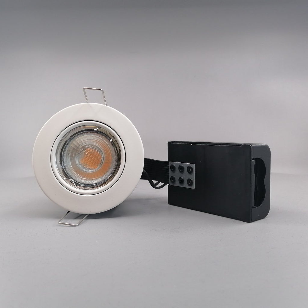 Pro indbygningsspot m. 3-Trins dæmpbar LED pære 3000K - Mat hvid