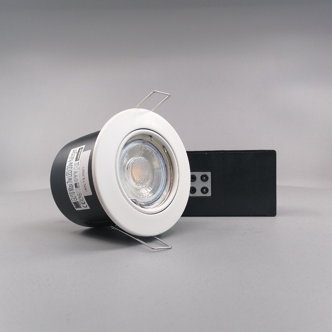 Pro indbygningsspot m. 3-Trins dæmpbar LED pære 3000K - Mat hvid (360° frame 22)