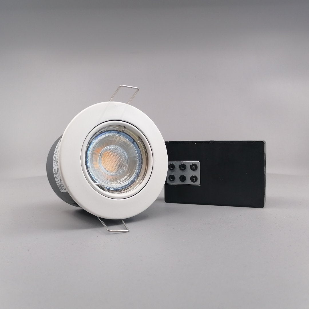 Pro indbygningsspot m. 3-Trins dæmpbar LED pære 3000K - Mat hvid